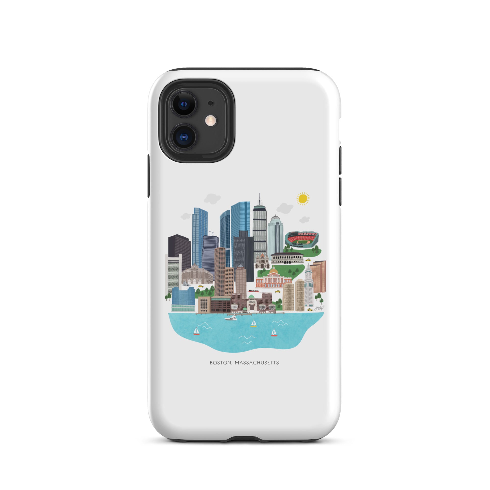 Ilustración del horizonte de Boston - Funda resistente para iPhone®